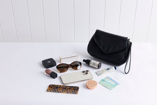 Coco Smooth Black Crossbody Clutch