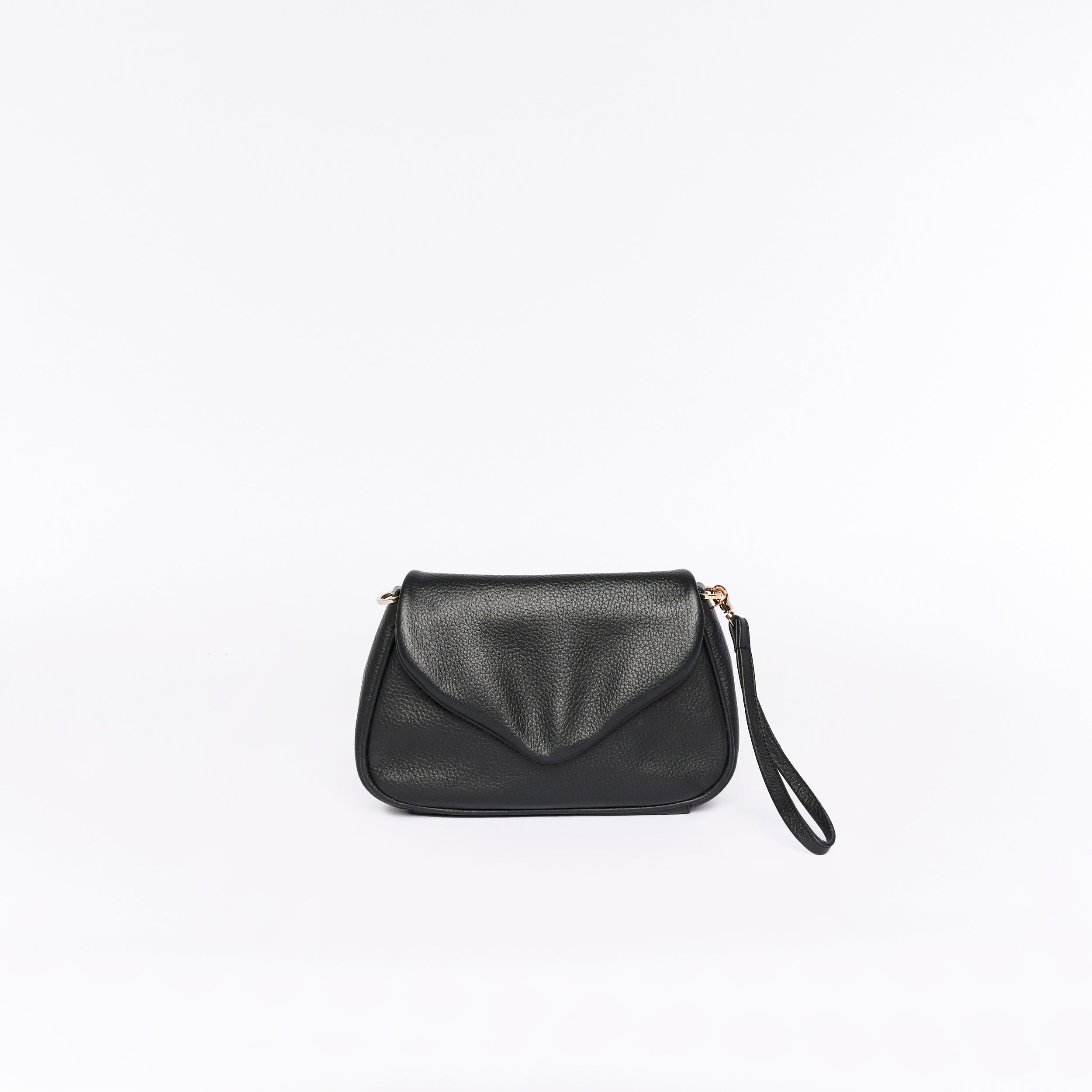 Coco Pebbled Black Crossbody Clutch