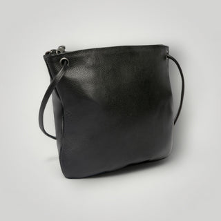 Florence Black Leather Crossbody