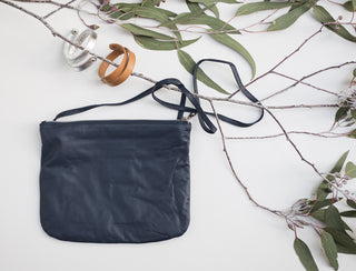 Florence French Navy Sheep Leather Crossbody