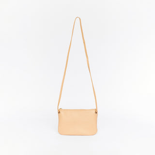 Mini Florence Latte Leather Crossbody Wallet