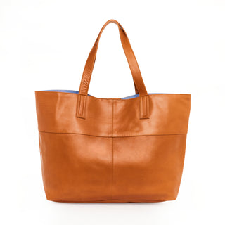New York Leather Tote Bag - Caramel