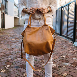 Paris Caramel Leather Tote Bag