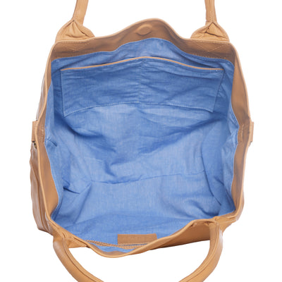 Paris Gold Leather Tote Bag - After