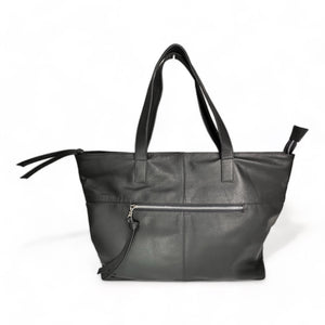 Toronto Leather Tote Bag - French Navy