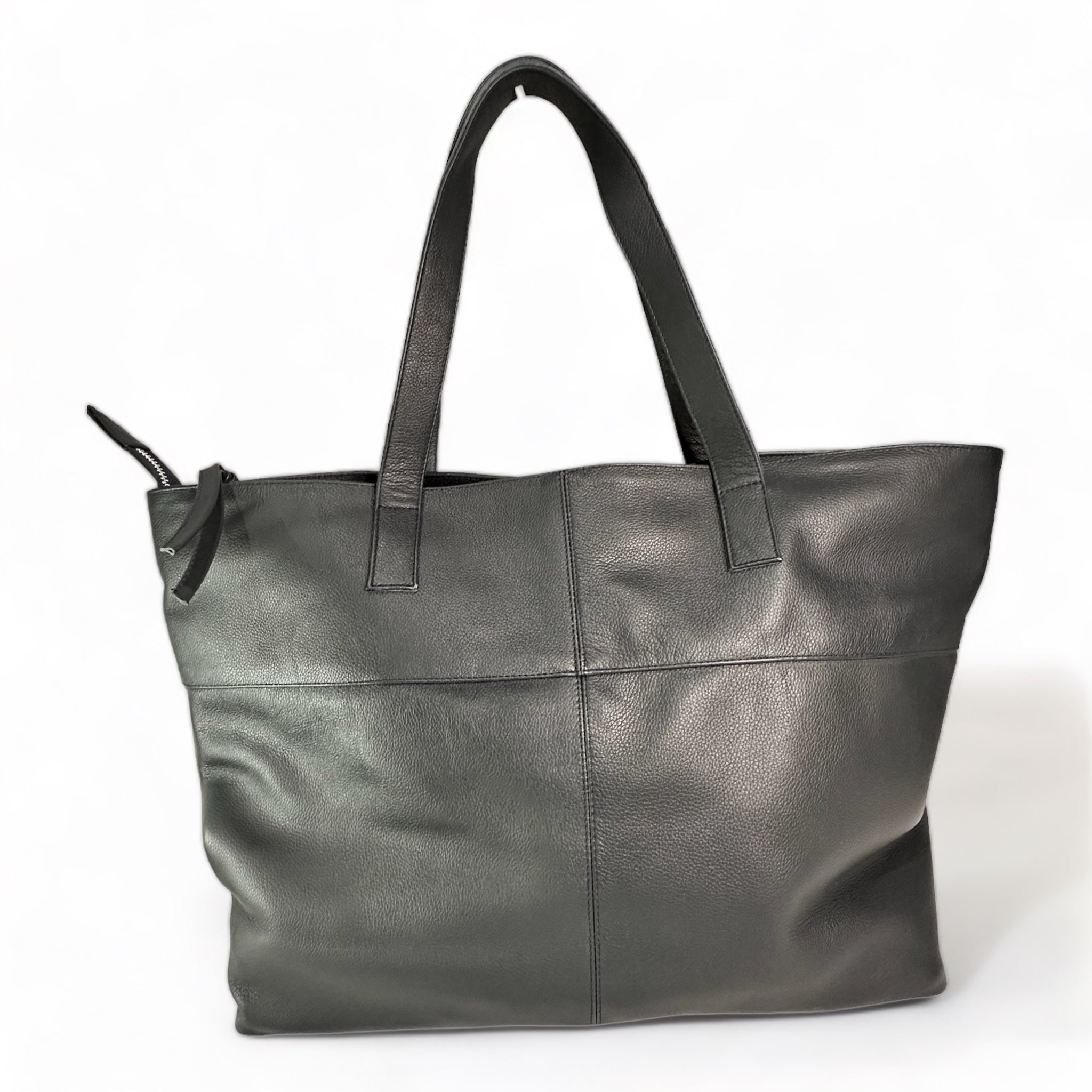 Toronto Leather Tote Bag - French Navy