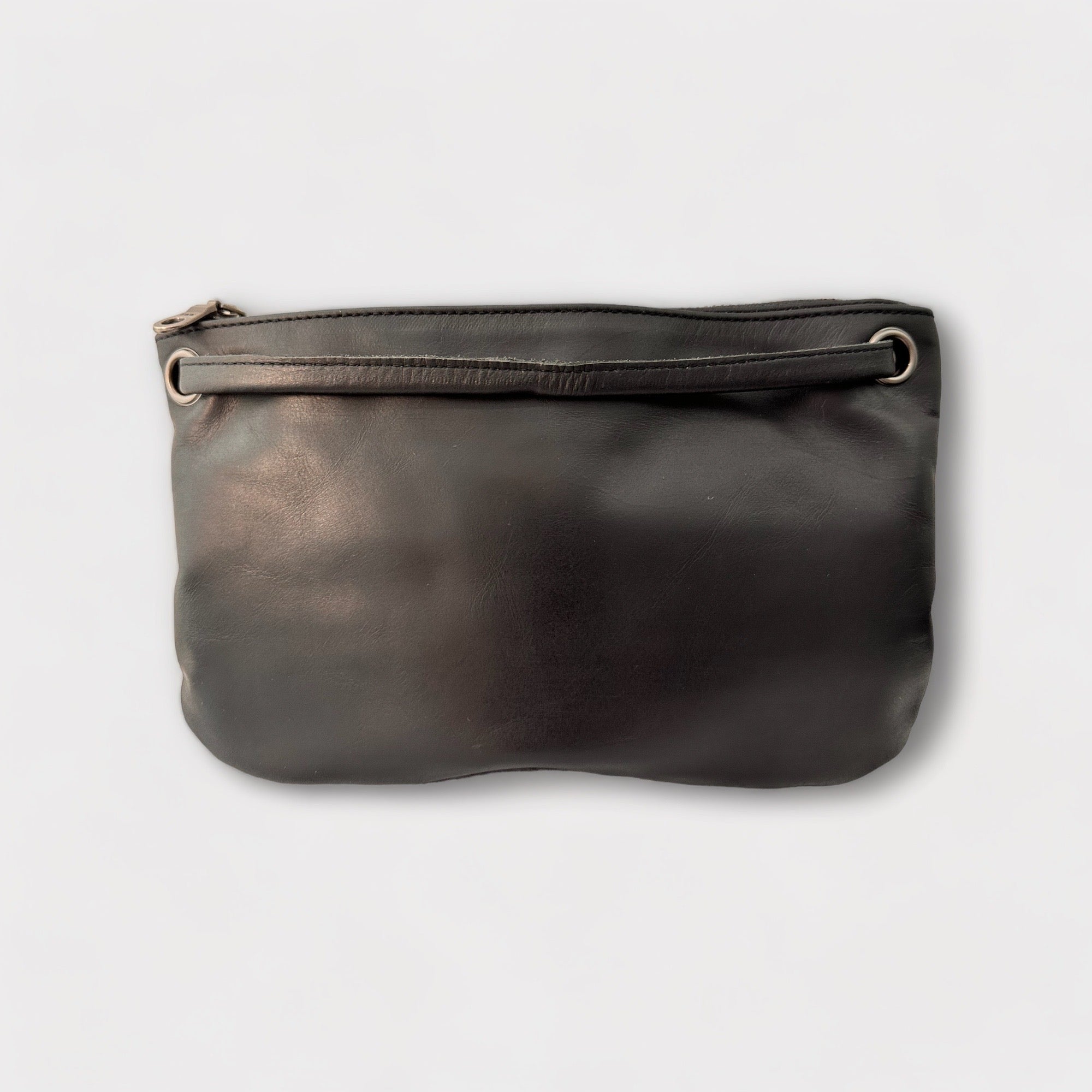Mini Florence Leather Crossbody Wallet - Black