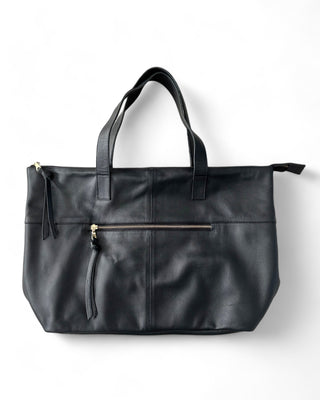 Toronto Leather Tote Bag - Black