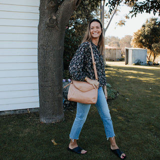 Singapore Blush Leather Crossbody Bag