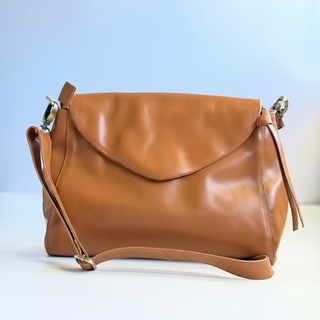 Singapore Caramel Leather Crossbody Bag