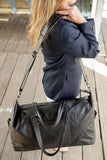 Sorrento Black Pebbled Leather Weekender
