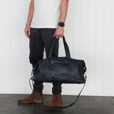 Sorrento French Navy Leather Weekender