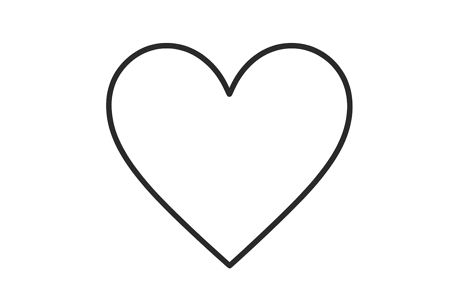 heart outline with no background in balck