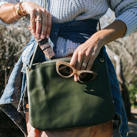 Florence Army Leather Crossbody