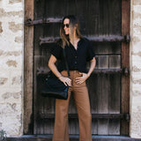 Singapore Black Leather Crossbody Bag