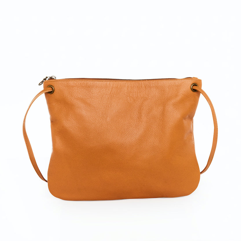 Florence Leather Crossbody Bag - Caramel