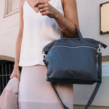 Rome Grey Leather Tote Bag