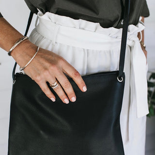 Florence French Navy Leather Crossbody