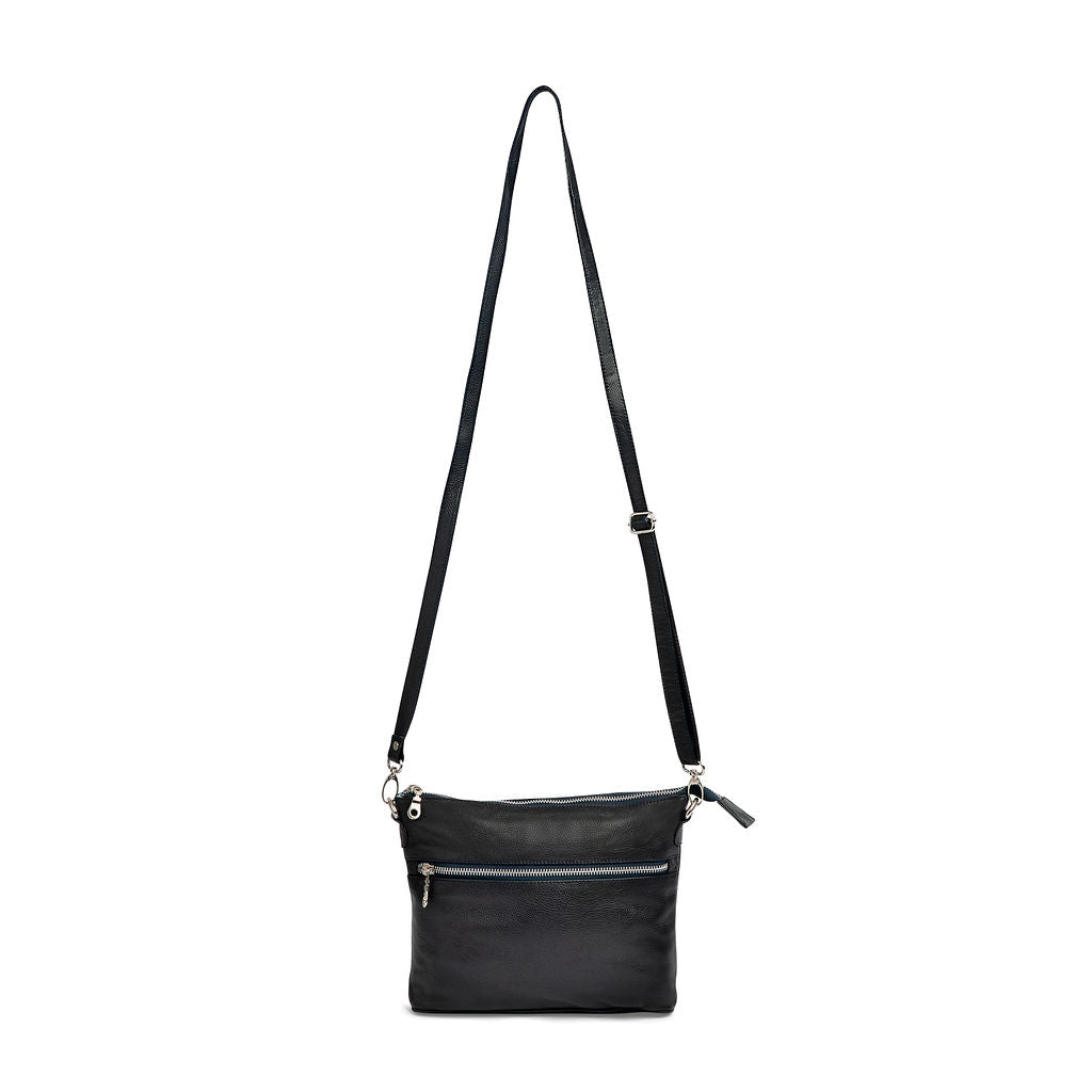 Mini Rome Leather Tote Bag - French Navy
