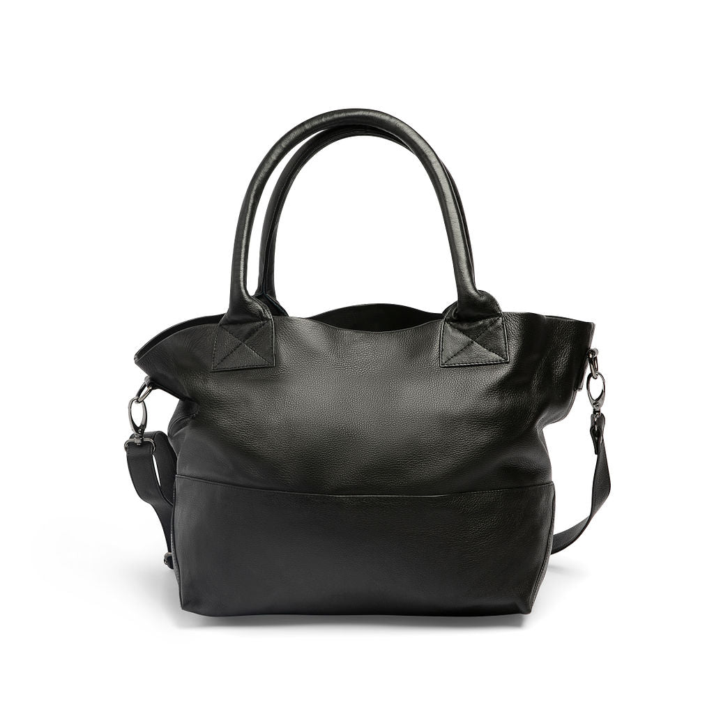 Paris Leather Tote Bag - Black