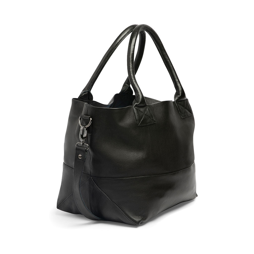 Paris Leather Tote Bag - Black