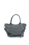 Paris Grey Leather Tote Bag