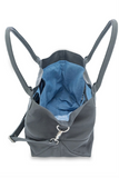Paris Grey Leather Tote Bag
