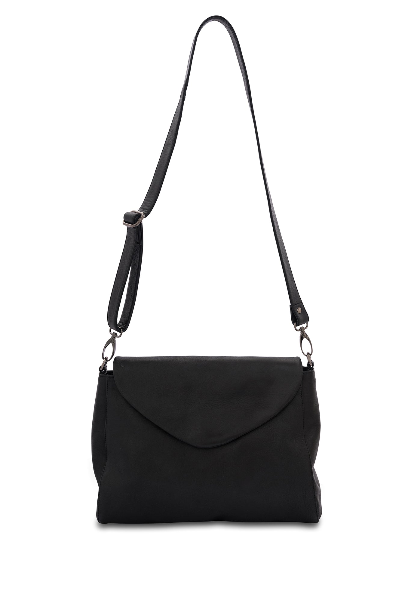 Singapore Leather Crossbody Bag - Black