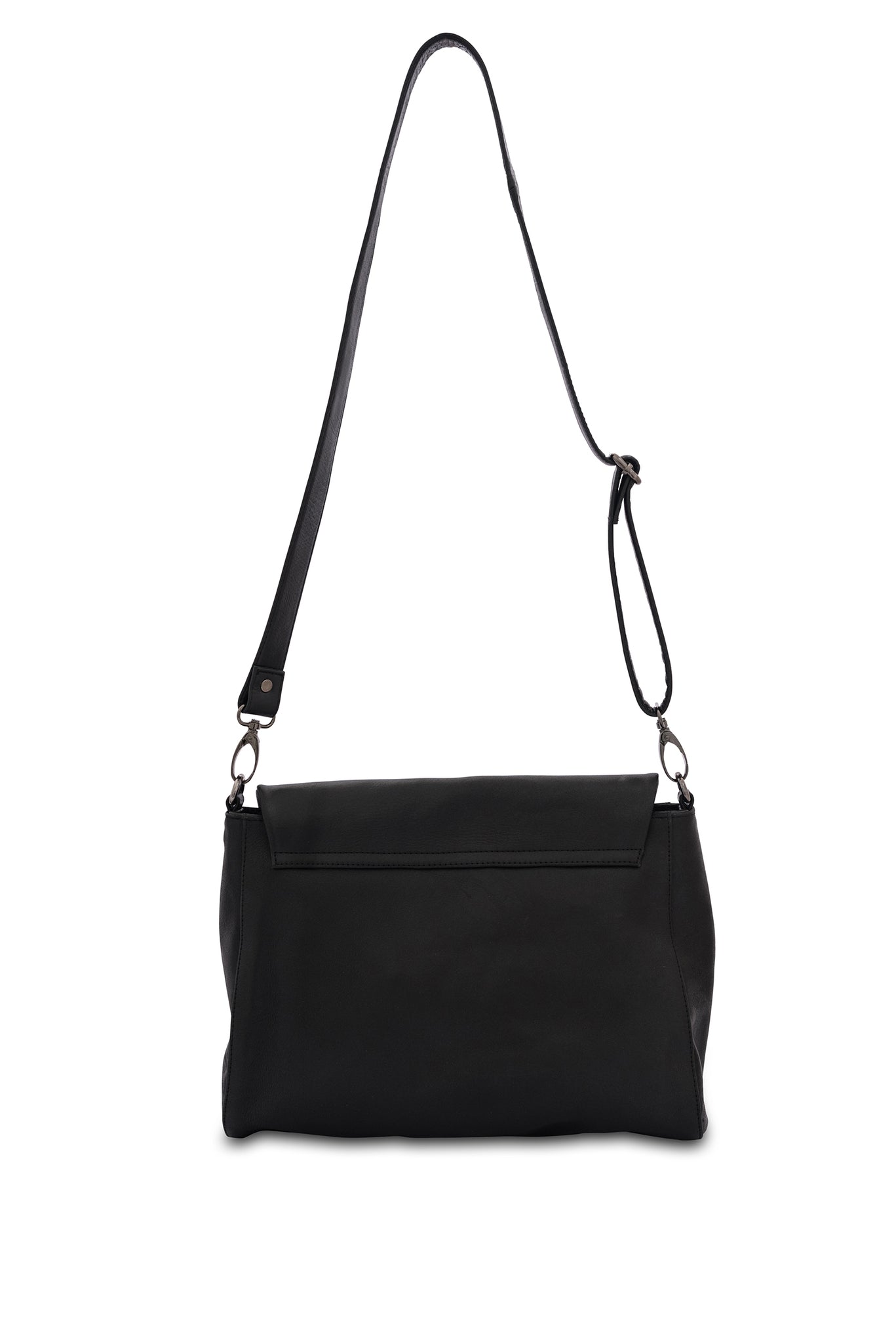 Singapore Leather Crossbody Bag - Black