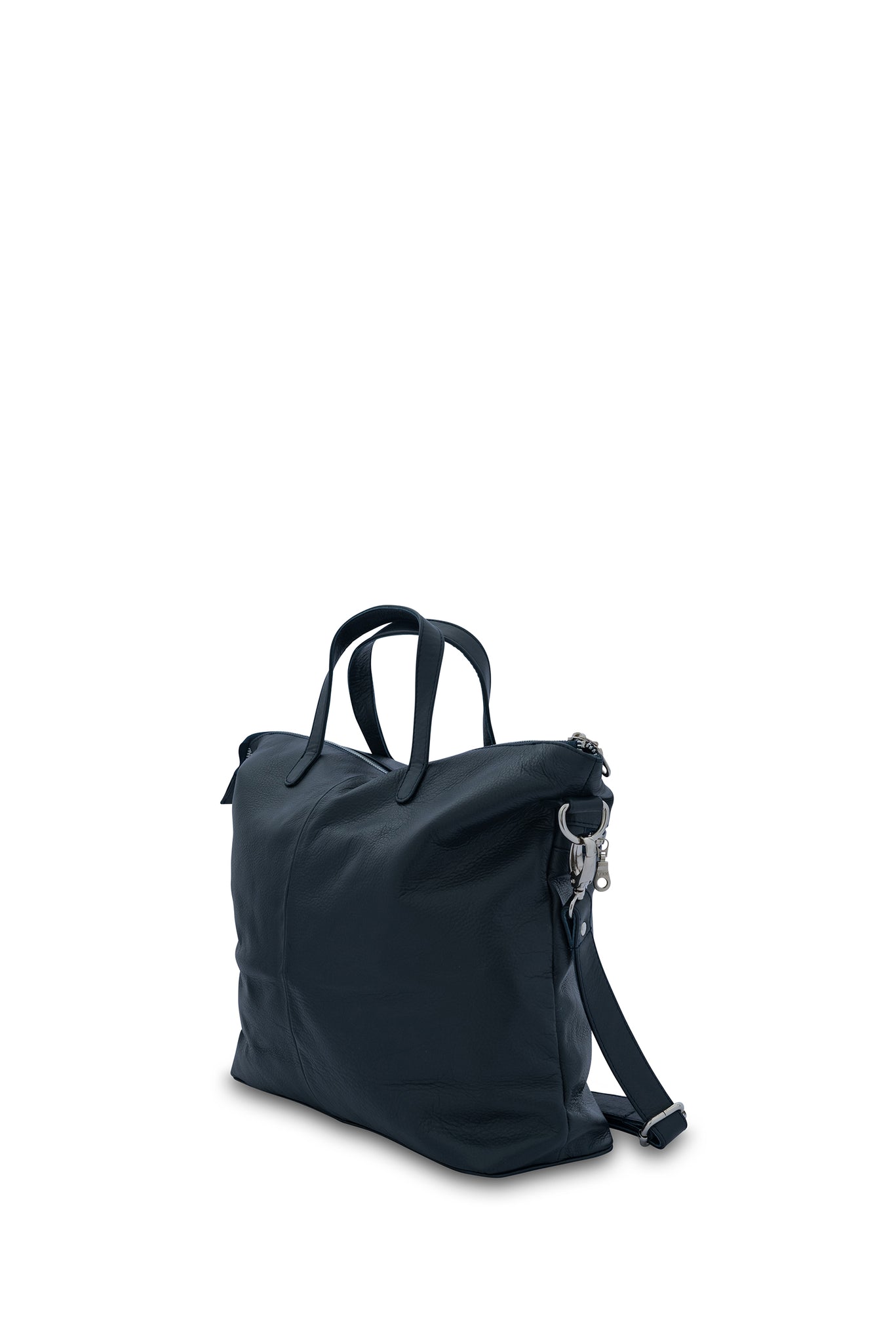 Rome Leather Tote Bag - French Navy