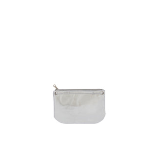Mini Florence Leather Crossbody Wallet - Silver